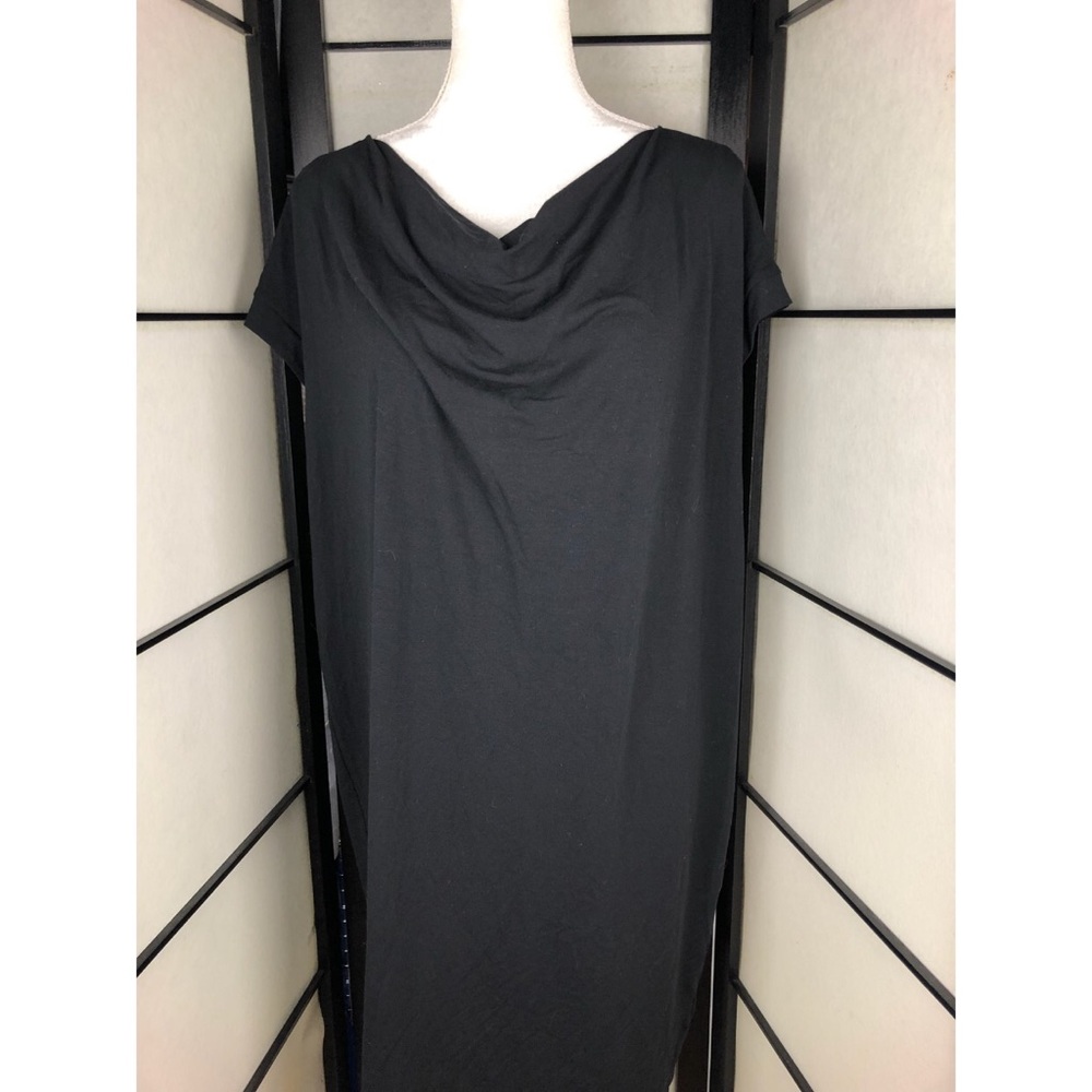 Eileen Fisher Cowl Neck Shift Dress Black Small
